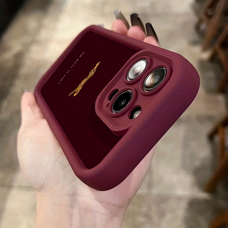 Deep red background pattern phone case suitable for iPhone 17 16 15 14 13 12 11 Pro/Max/Plus anti drop and shockproof back cover
