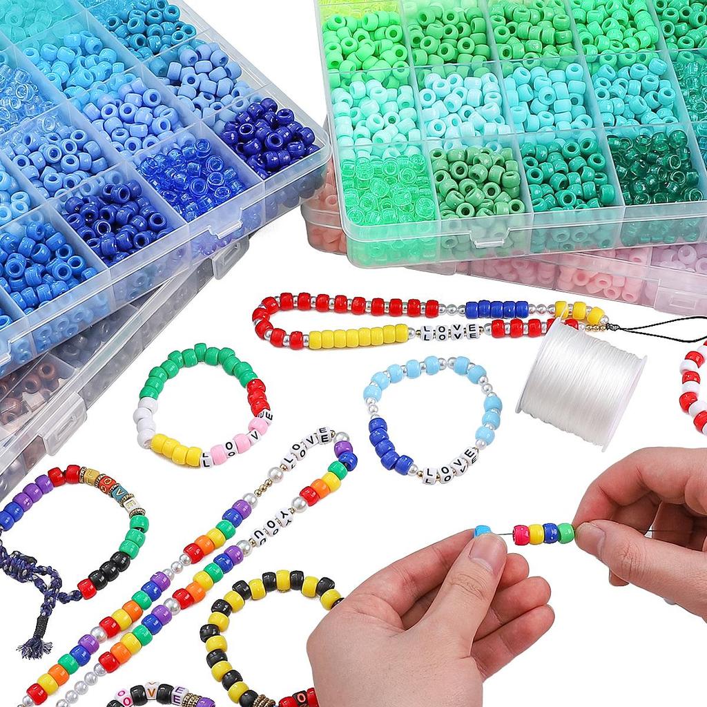 2400Pcs/box Acrylic Beads For DIY Bracelet Necklace Jewelry Making Accessories