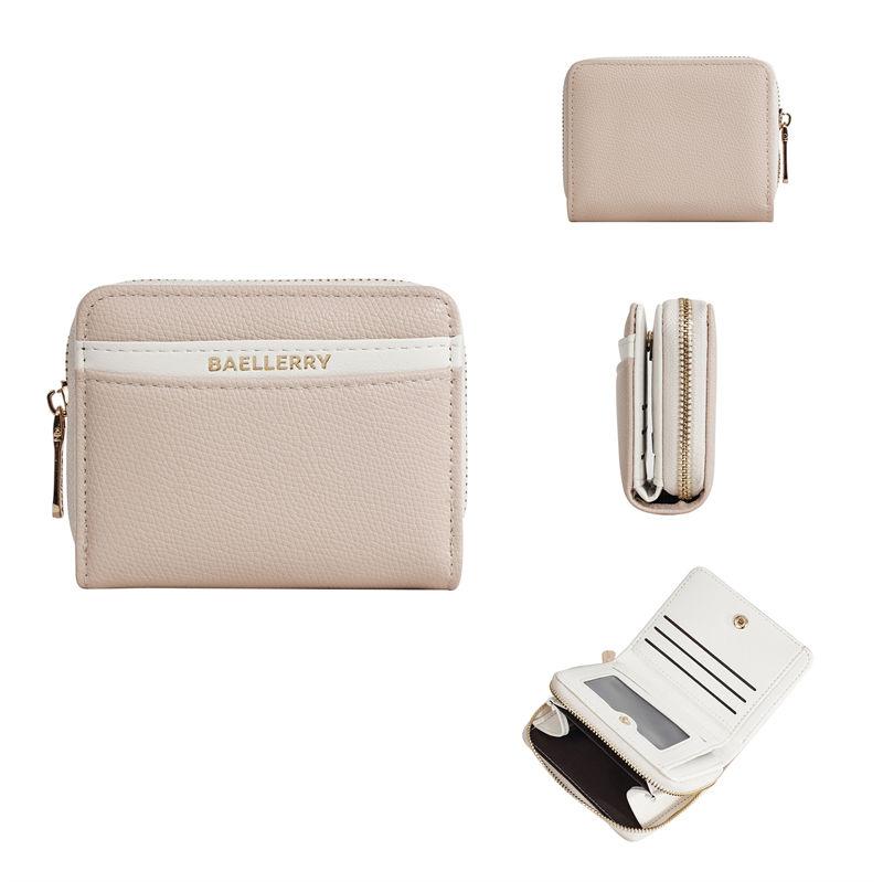 Baellerry Women Fashion Short Zipper Wallets Warm Color Artificial Leather Coin Purses Casual Card Holder Purse GZW