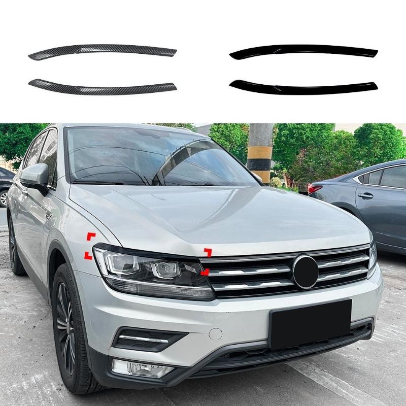 2 piezas Para Volkswagen Tiguan MK2 2017 2018 2019 2020 Cubierta de Tiras de Moldura para Faros Delanteros Párpados Adorno accesorios de coche