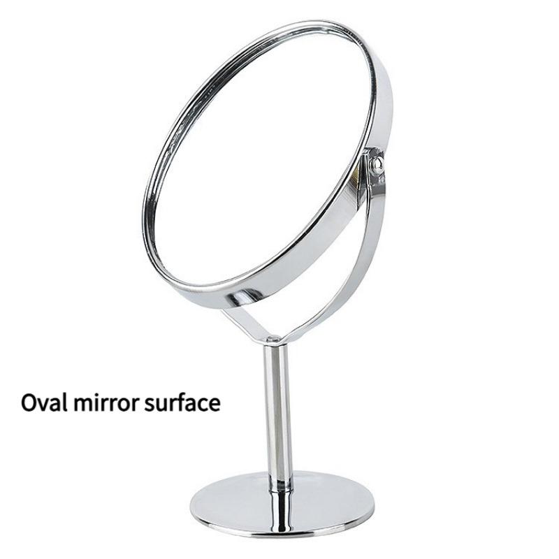 1PC high definition double-sided desktop cosmetic mirror stainless steel magnifying glass cosmetic mirror, small mirror office bedroom table rotation