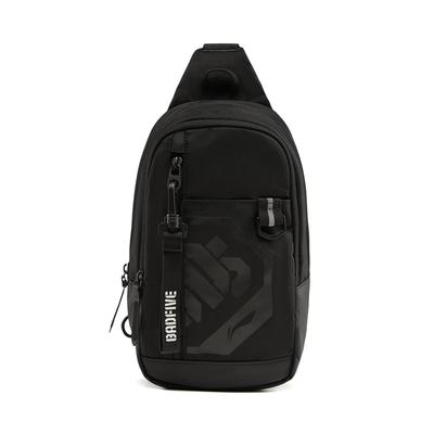 Badfive Water-Resistant Logo Reflective Polyester Chest Bag Men Bags Black ABDW019-1