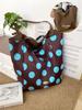 Bright Color Polka Dot Double-sided Back Nylon Women's Shoulder Bags Versatile Ladies Shopping Bag Large Capacity Female Handbag