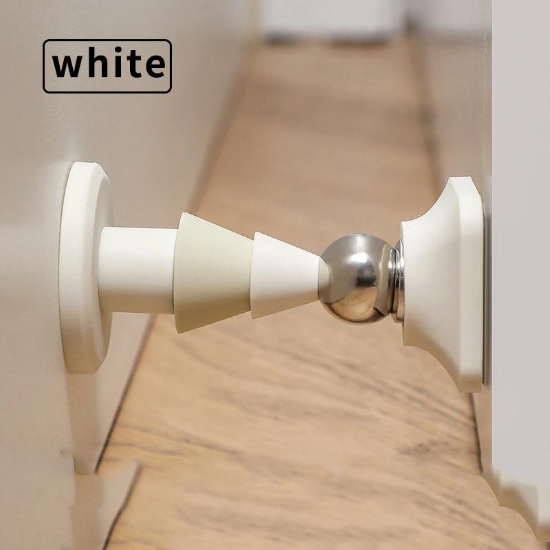 

Door stopper without punching holes, anti-collision door fixed, household strong magnetic silent door, ground suction білий