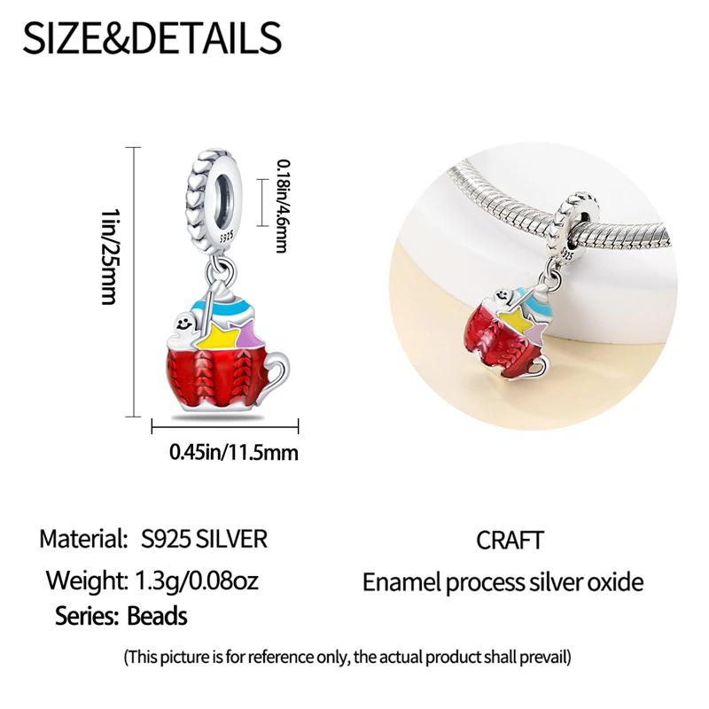 Charm Bead Charms copper Plated Certified Dessert Cup Bead Charms Compatible With Bracelets Women Jewellery Making Diy