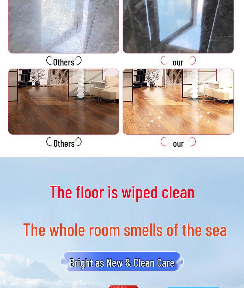 Tile and Wood Floor Cleaner with Lasting Fragrance - Removes Stains, No Watermarks