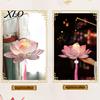 Outdoor Celebration Lighting DIY Lotus Lantern Craft Kit, Handmade Flower Paper with LED Kit Light, Vintage Decorative for Wedding Party, Festival