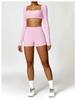 Winter Long Sleeve Yoga Suit for Outdoor Running - Brushed Fitness T-shirt