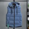 Down Cotton Vest Men's Fall/winter Plus Size Tooling Vest Warm Vest Men's Sleeveless Hooded Jacket Overalls Winter Clothes Men