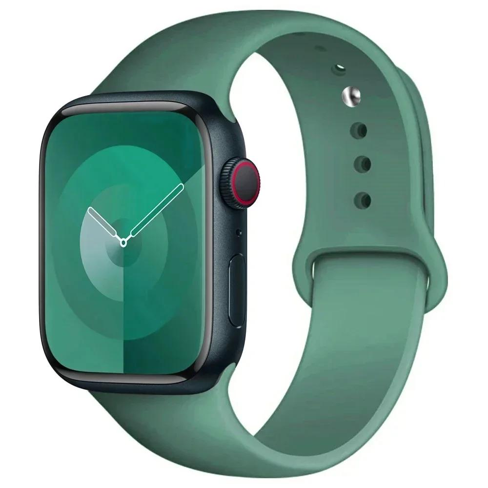Silicone Sport Band For Apple Watch Strap49mm 44mm 45mm 40mm 41mm 42mm 38mm Bracelet Iwatch Series9 8 7 6 5 4 3SE Ultra 2 Correa