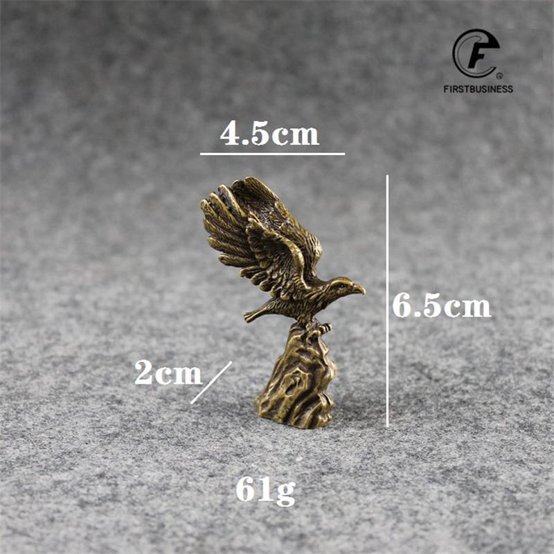 Antique Solid Copper Ornaments Bronze Young Eagle Statue Brass Miniatures Figurines Home Decorations Office Desk Decor Tea Pets