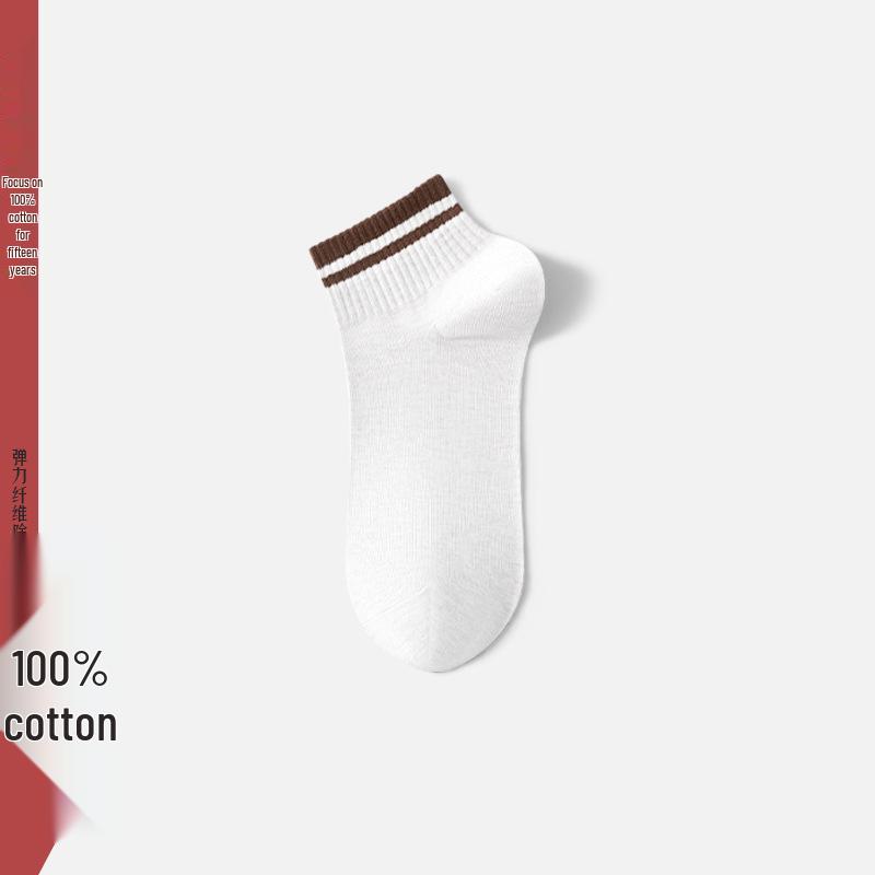 Men's Odor-Resistant 100% Cotton Short Socks - Breathable, Sweat-Absorbent, Mid-Calf for Spring/Summer