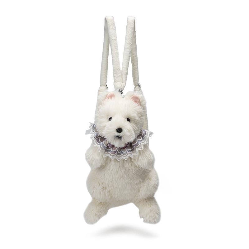 Cow Cat Grey Cat Puppy Puppet Bag Cute Plush Pet Inspired Backpack For Daily Use