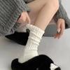 Y2k Lolita Long Socks for Women Autumn Winter Solid Color Lolita Knitted Warm Tube Sox Ladies Crochet Sox Boot Cuffs Stockings
