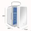 Mini Fridge with LED Makeup Mirror Car Refrigerator for Food Skincare Beauty
