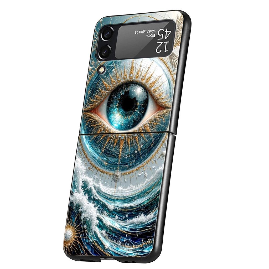 Fashion Eyelashes Eyes Hard PC Phone Case For Samsung Galaxy Z Flip 7 6 5 4 Black Cover For Galaxy Z Flip 3 Foldable Shell Capas