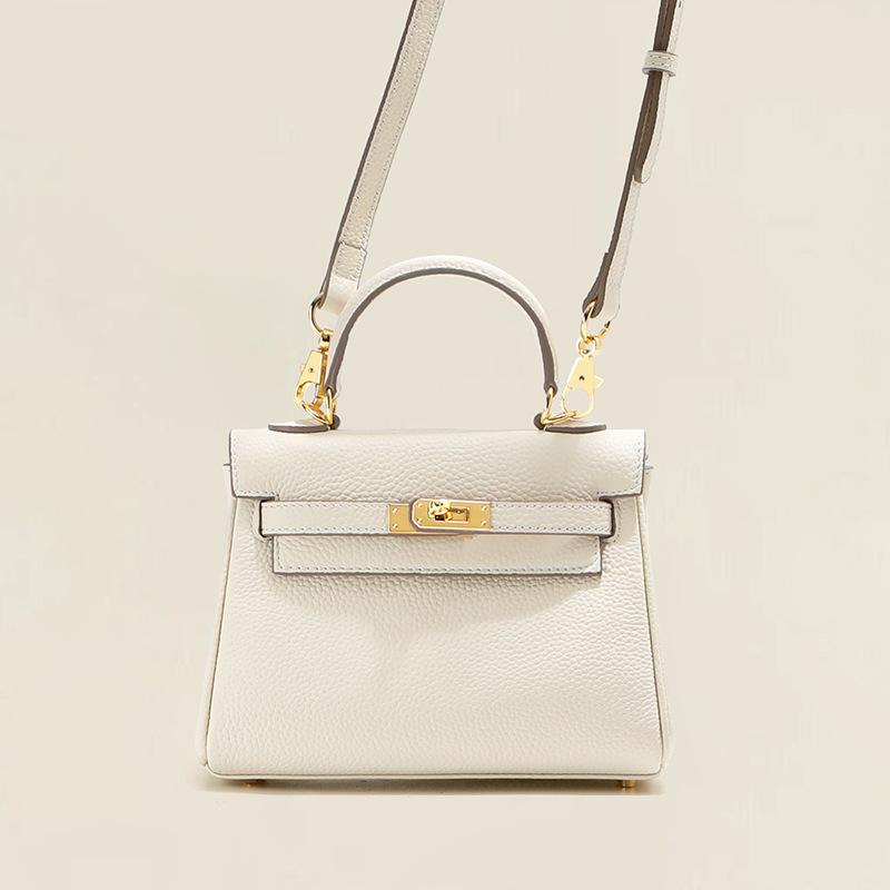 Womens Handbag Cowhide Top Layer Leather Fashion Bag Real Leather Handbag High-end Sense Versatile Womens Bag Single Leather Decoration Bag