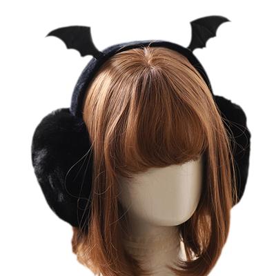 Girls Cartoon Demon Wings Shaped Steric Earmuff Warm Plush Winter Earwarmer Ear Protecting Supplies for Girlfriends
