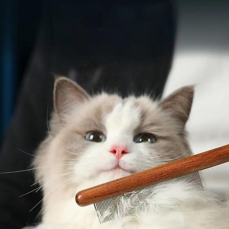 Wood Lengthening Cat Comb Retro Portable Professional Pet Cat Grooming Comb Convenient Storage Dog Hair Trimmer Cleaning Hair Pet Cleaning Products