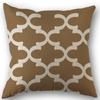 Light Brown Leaf Geometric Linen Cushion Cover for Car Living Room Sofa Bedroom Home Decor