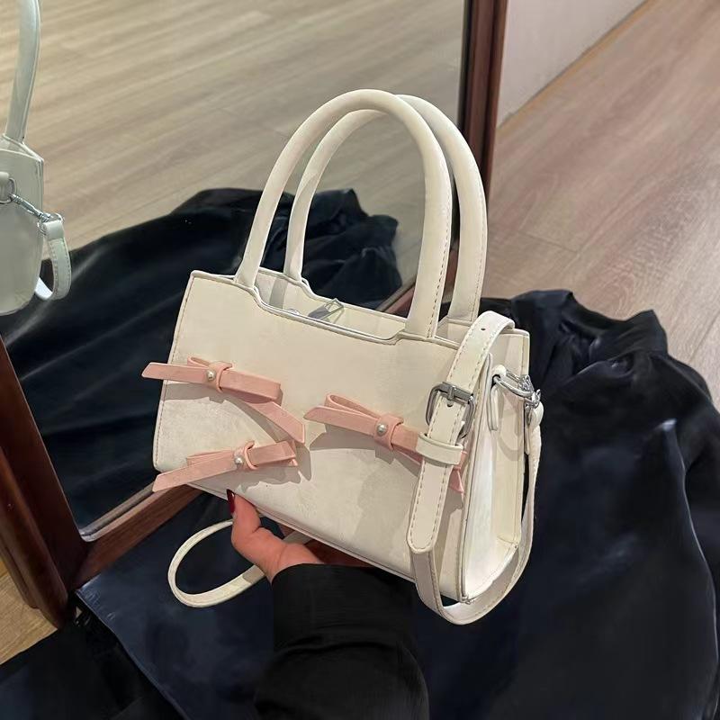 Geantă de mână pentru femei, geantă de umăr tip arc, geantă de mână texturată premium simplă de primăvară, geantă mică pătrată