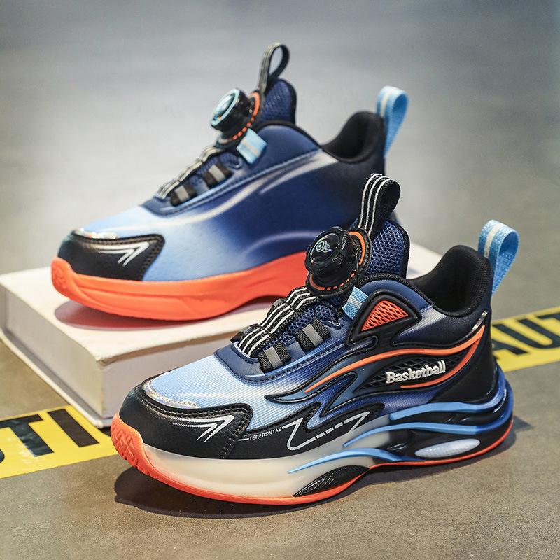 

Boys shoes 2025 new autumn children s leather casual sports shoes medium and older children s non-slip and wear-resistant basketball shoes 40