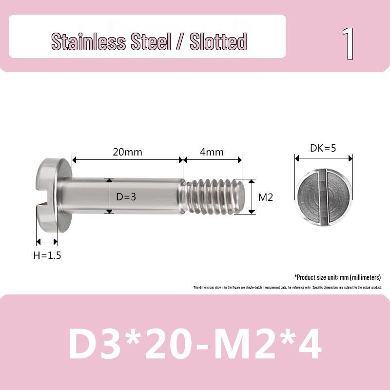 Stainless Steel M2-M2.5 Slotted Partial Thread Shoulder Bolt Screw
