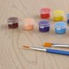 12 farger Profesjonelt akrylmalesett med 2 pensler DIY Håndmalt Kunstmaling Tekstilmaling Kunstmateriell