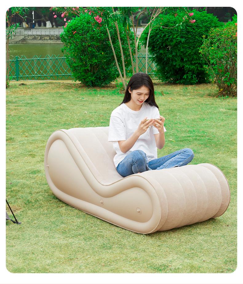 Poltrona Reclinável Inflável Portátil: Sofá de Exterior e Colchonete para Camping e Festivais