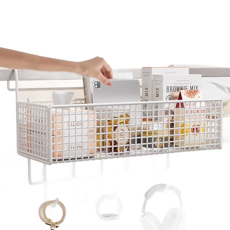 Dormitory Bedside Hanging Basket - No-Punch Storage Rack for Bunk Beds and Snacks