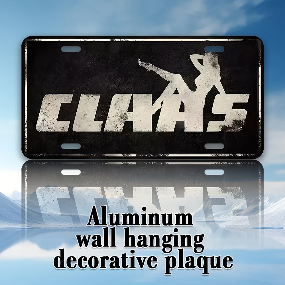 AL Schild Vintage Langlebige Metallplakette Wanddekoration CLAAS Pinup Girl Landwirtschaftlicher Traktor Wandkunst 15x30cm(5.9x7.8inch) gray