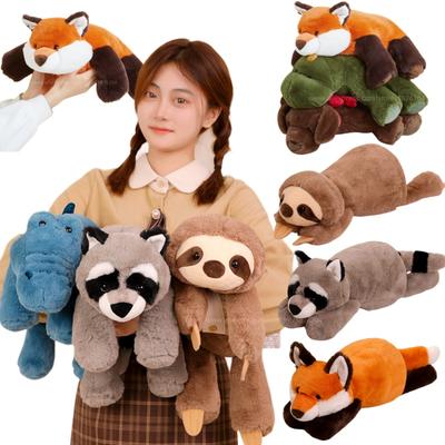 45-70cm Superweiches, flauschiges Plüschtier, Kuscheltier, Waschbär, Fuchs, Krokodil, Faultier, Umarmungskissen, Geburtstagsgeschenk für Junge und Mädchen