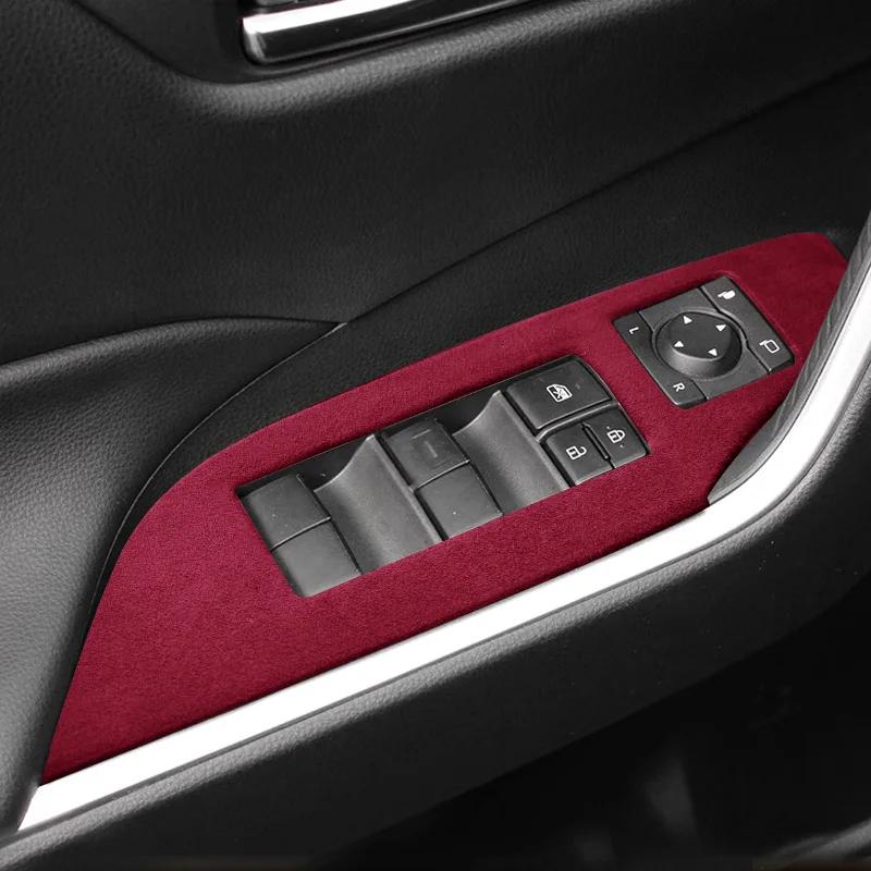 Suede Car Interior Door Window Control Panel Sticker Cover Trim for Toyota RAV4 2020 2021 2022 2023 2024 2025