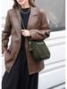 Herbst/Winter Umhängetasche mit Überschlag aus mattiertem Rindsleder für Damen