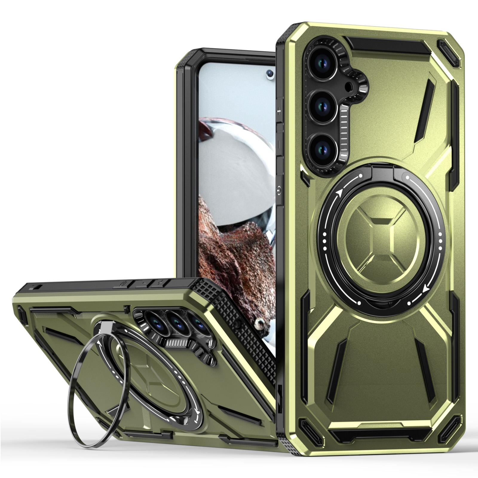 

For Samsung Galaxy A35 5G Case Compatible with MagSafe TPU+PC Kickstand Phone Cover Army Green