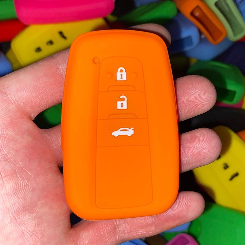 Silicone Car Key Cover Case For Toyota Corolla Rav4 Camry 70 CHR Prado 150 Highlander Key Holder Accessories Fob 2019 2020 2021