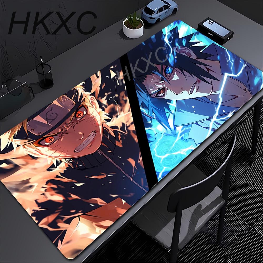 Laptop Gaming Desk Mat Black And White Manga Mousepad Anime Office Computer Naruto Uzumaki Mouse Pad Carpet Gamer Keyboard Pads