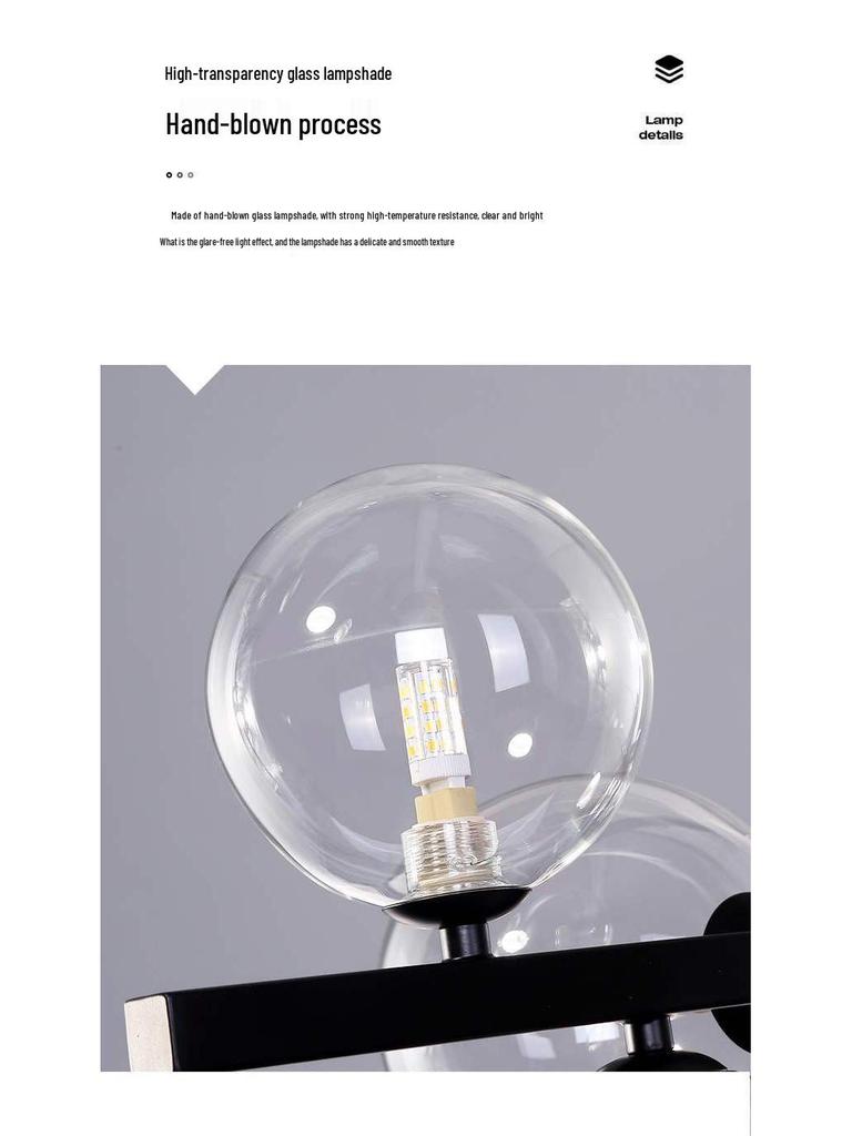 Nordic Modern Minimalist Chandelier - Creative Dining Room Light with Magic Bean Glass Bubbles.