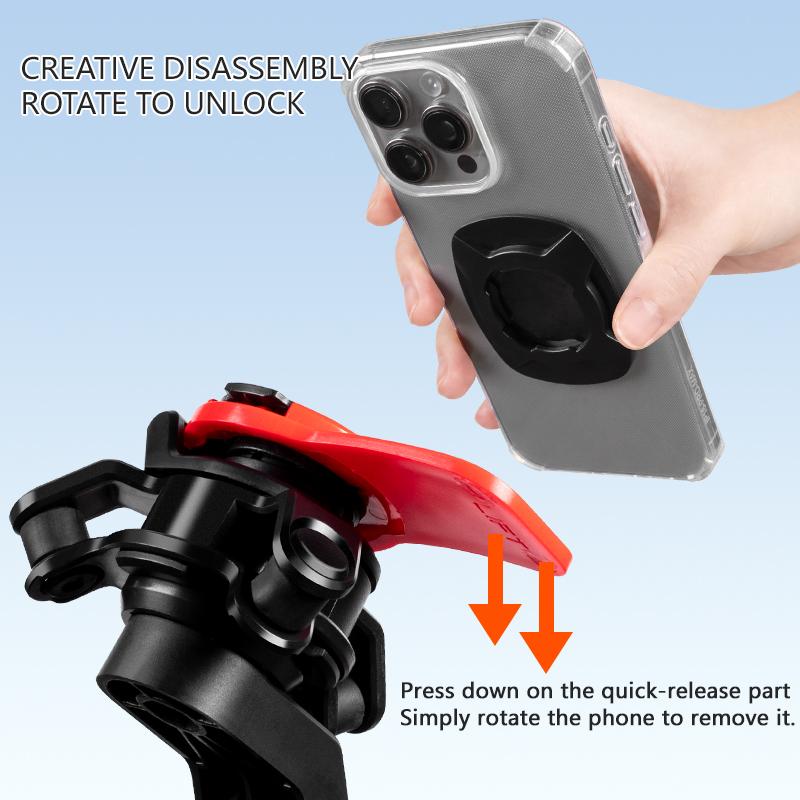 Universal Secure Cell Phone Holder for Handlebars Multi-purpose Mount Fit for Motorcycle Bicycle E-Bike and Daily Scooter