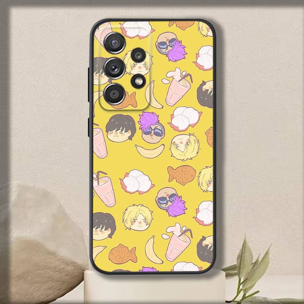B-Bananas Anime F-Fische Handyhülle Für Samsung S 25,24,23,22,30,21,10,9,Ultra,Plus,Lite,FE,4,5 G Weiche Schwarze Hülle