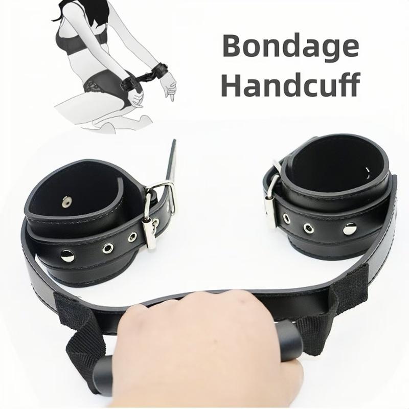 SM Sex  Leather Handle Handcuffs Eroticism Sexual Restraint Props Bondage Gear for Couples Master Slave Training  Sextoys