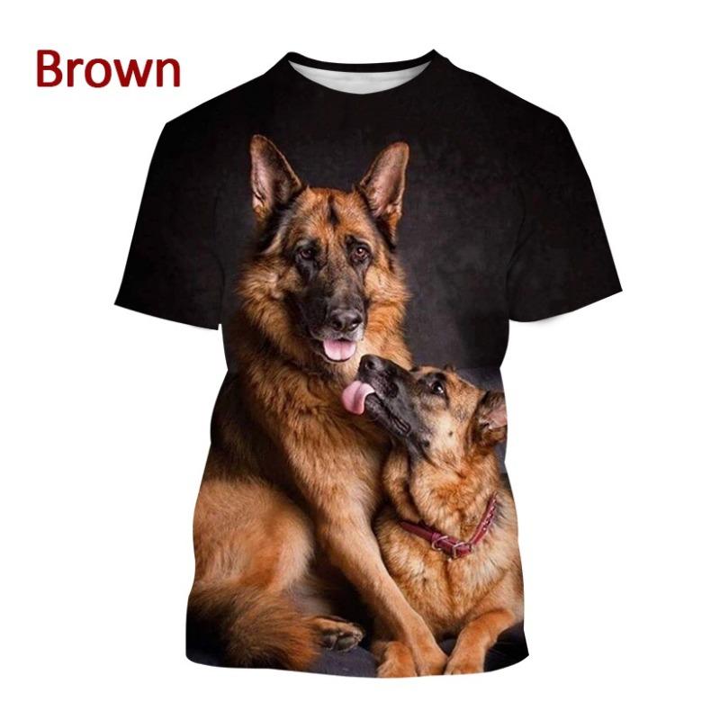 Unisex Funny Dog 3D Printed Cute T-shirt German Shepherd Tops S