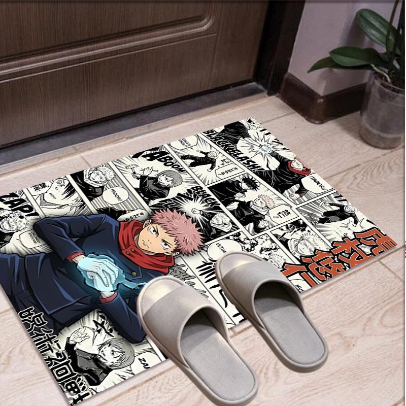Jujutsu Kaisen Pattern Rug, Indoor/Outdoor Mat, for Picnic, Gameroom, Bedroom, Office, Living Room, Home Decor Carpet, Birthday Gift