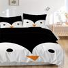 3pcs Set Penguin Minimalist 1 Quilt Cover + 2 Pillowcases, All Seasons Bedroom Setting, Perfect for Home and Dorm Decor