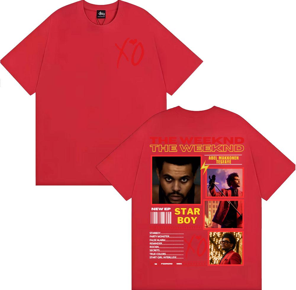 Rapper The Weeknd Xo Album Tour 2025 Grafické tričko Pánská móda Hip Hop Punk Street Trička Ležérní Bavlněné Oversized Tričko