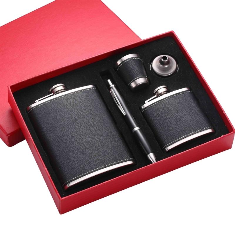 Metal Liquor Container Portable Drinking Vessel Leakproof Hip Flask with Funnel for Adventure Enthusiasts