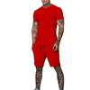 Men's Summer Quick-Dry T-shirt & Shorts Set - Solid Color Activewear for Running and Fitness