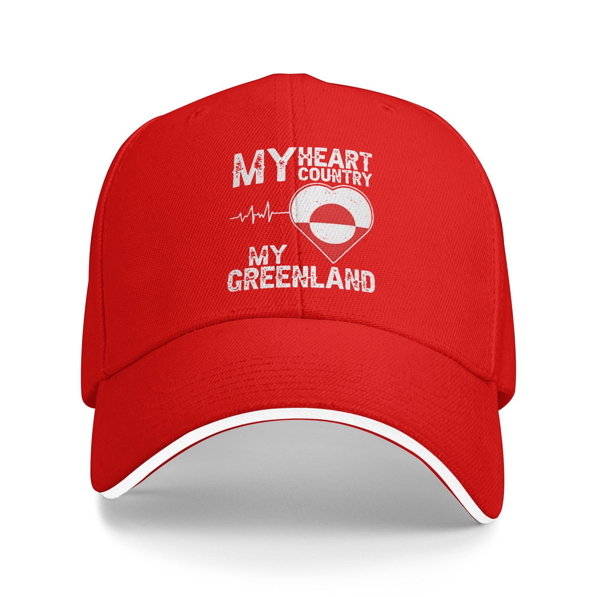 

Summer Casual Baseball Cap My Heart Country Heartbeat My Greenland Running Hats For Unisex Sun Visor Fashion Baseball Caps One Size
