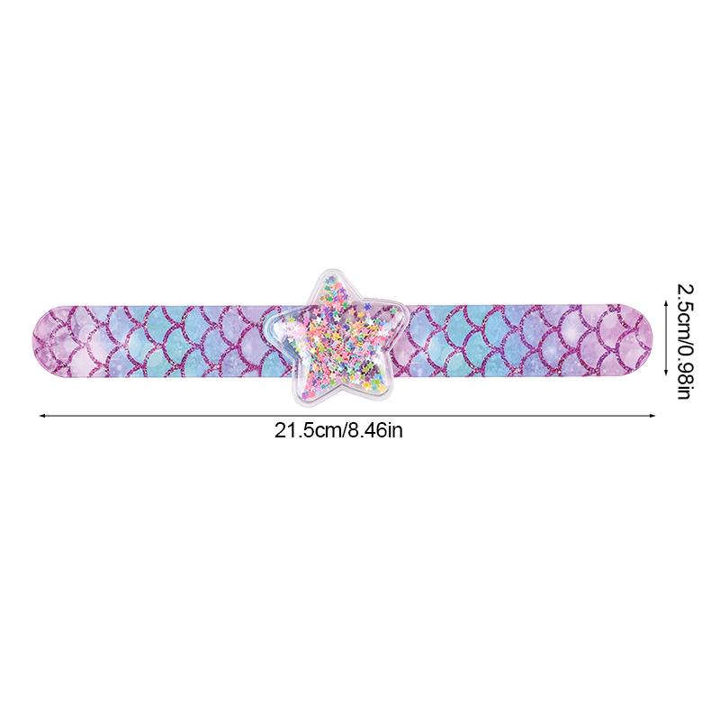 Kids Cartoon Wristband with Glitter Sequins Unicorn Mermaid Slap Bracelets Birthday Party Favors Gift Goodie Pinata Fillers