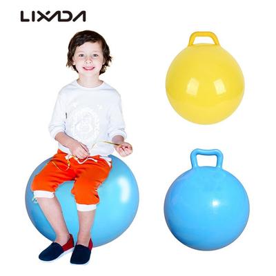 Pure Color Inflatable Bouncing Ball Kids Jumping Hop Ball with Handle for Adults Children Exercise